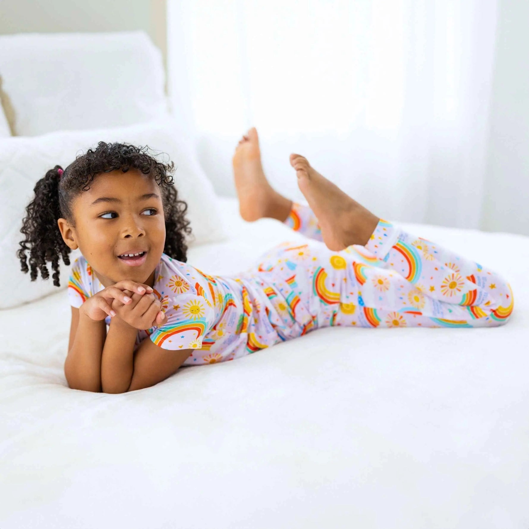 Raising Mama The Second - Skin 2 - Piece Short Sleeve Pajama | Here Comes the Sunshine (Pink) - 