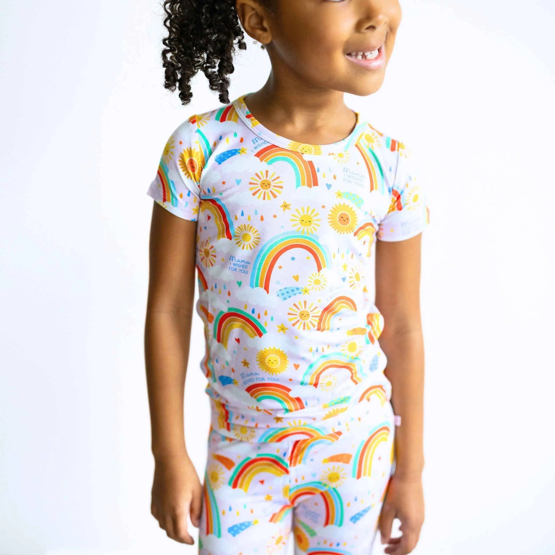 Raising Mama The Second - Skin 2 - Piece Short Sleeve Pajama | Here Comes the Sunshine (Pink) - 
