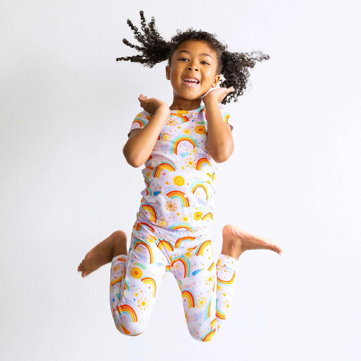 Raising Mama The Second - Skin 2 - Piece Short Sleeve Pajama | Here Comes the Sunshine (Pink) - 