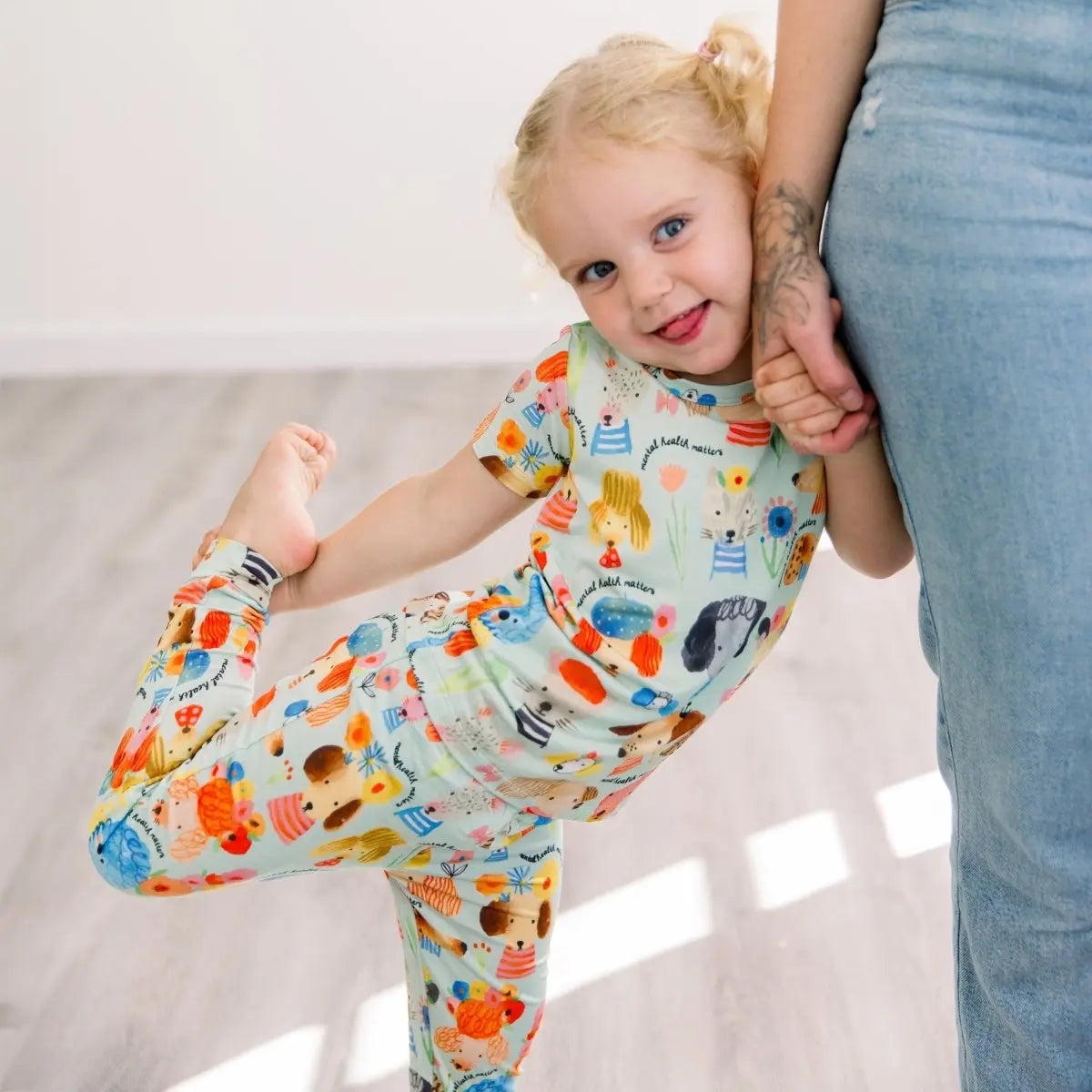 Raising Mama The Second - Skin 2 - Piece Short Sleeve Pajama | Mindful Doggos - 