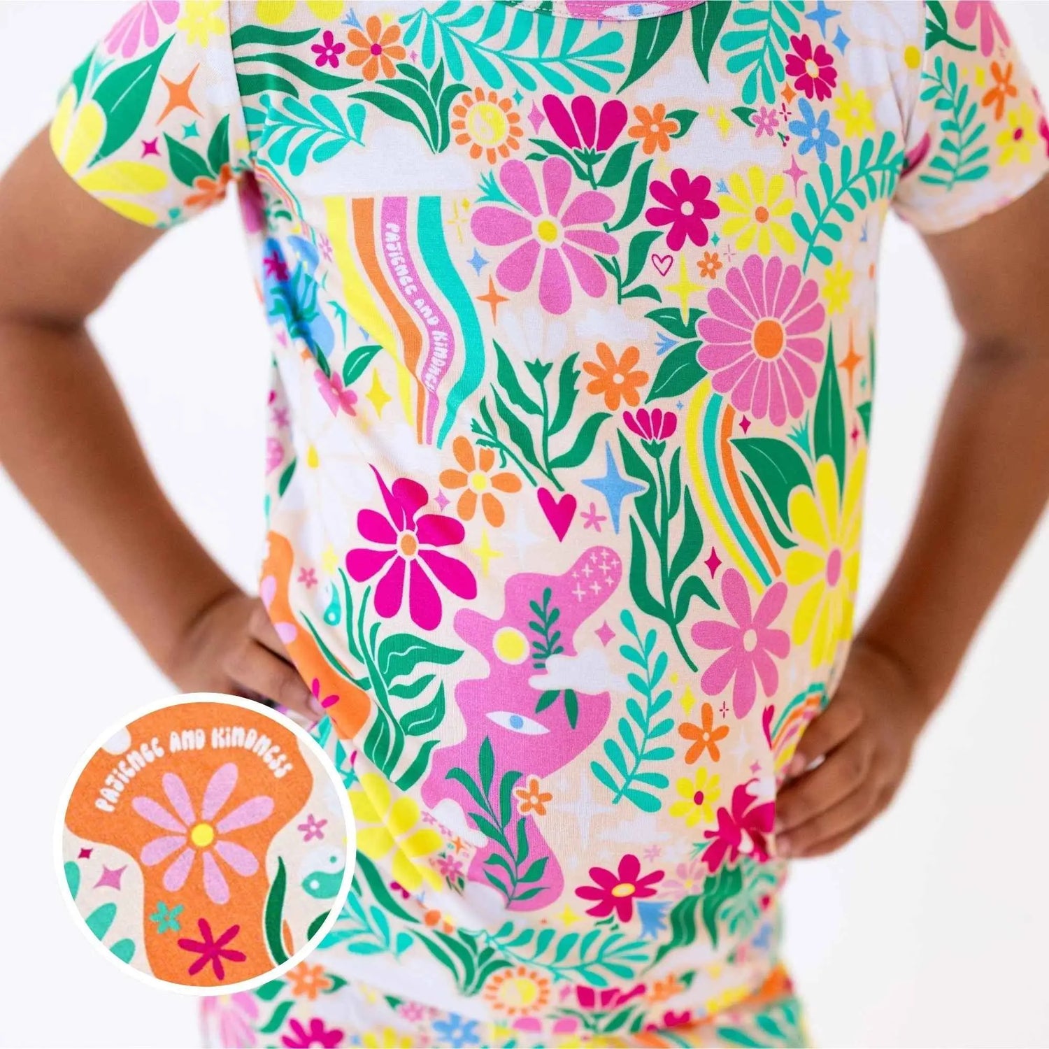 Raising Mama The Second - Skin 2 - Piece Short Sleeve Pajama | Rainbow Daisy Babe - 