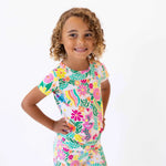Raising Mama The Second - Skin 2 - Piece Short Sleeve Pajama | Rainbow Daisy Babe - 