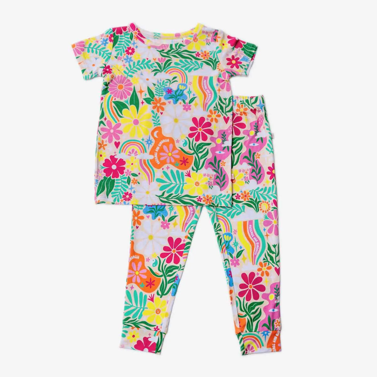 Raising Mama The Second - Skin 2 - Piece Short Sleeve Pajama | Rainbow Daisy Babe - 