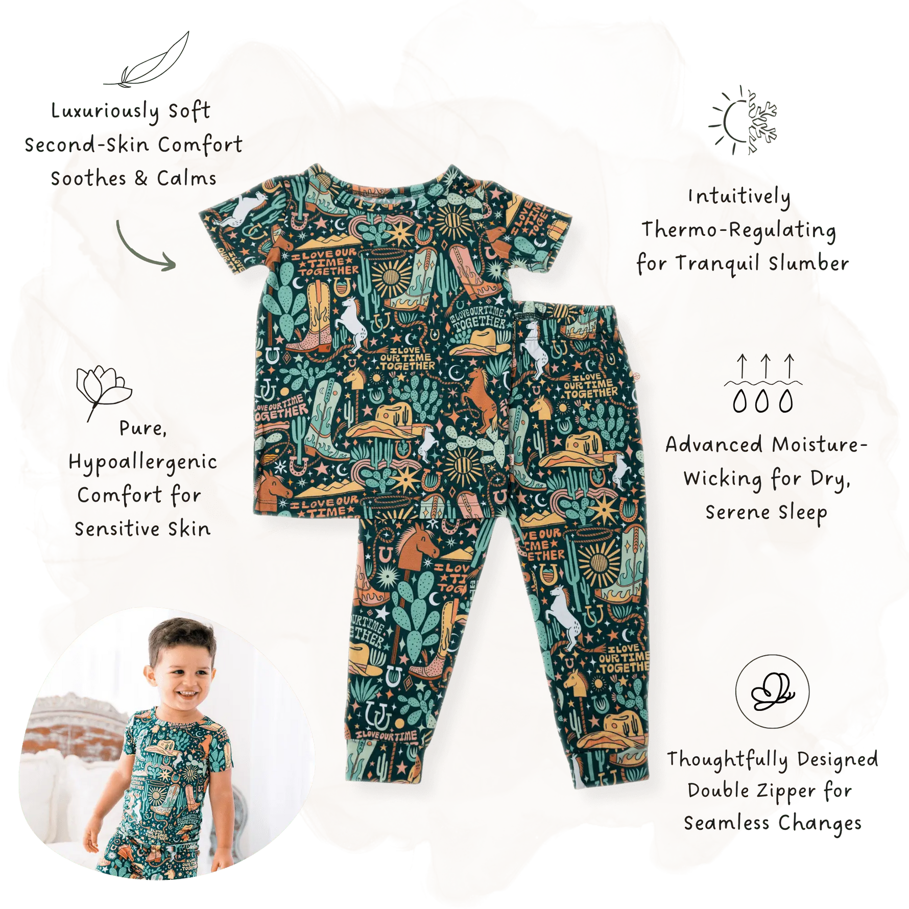 Raising Mama The Second - Skin 2 - Piece Short Sleeve Pajama | Wild West - 