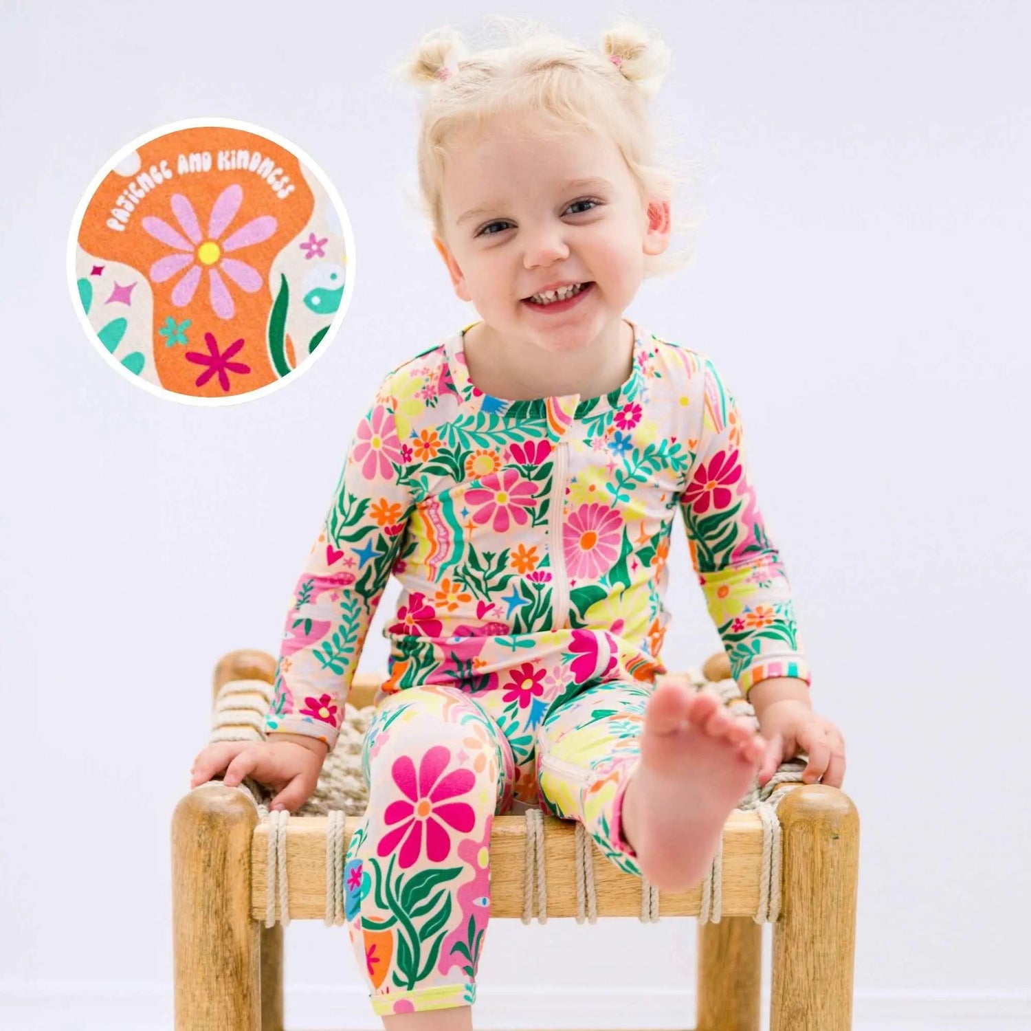 Raising Mama The Second - Skin Footless Romper | Rainbow Daisy Babe - 
