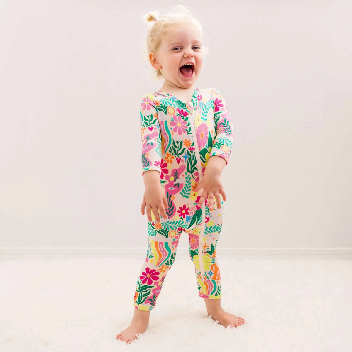 Raising Mama The Second - Skin Footless Romper | Rainbow Daisy Babe - 