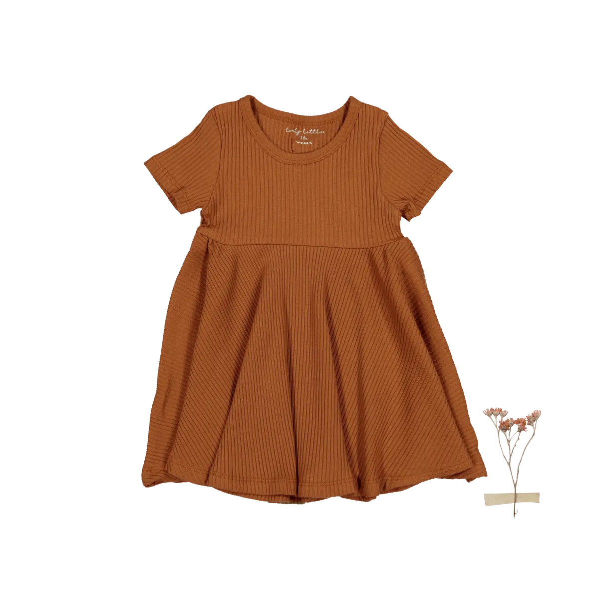 Lovely Littles The Short Sleeve Dress - Caramel - 