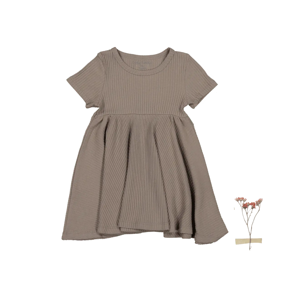Lovely Littles The Short Sleeve Dress - Taupe - 
