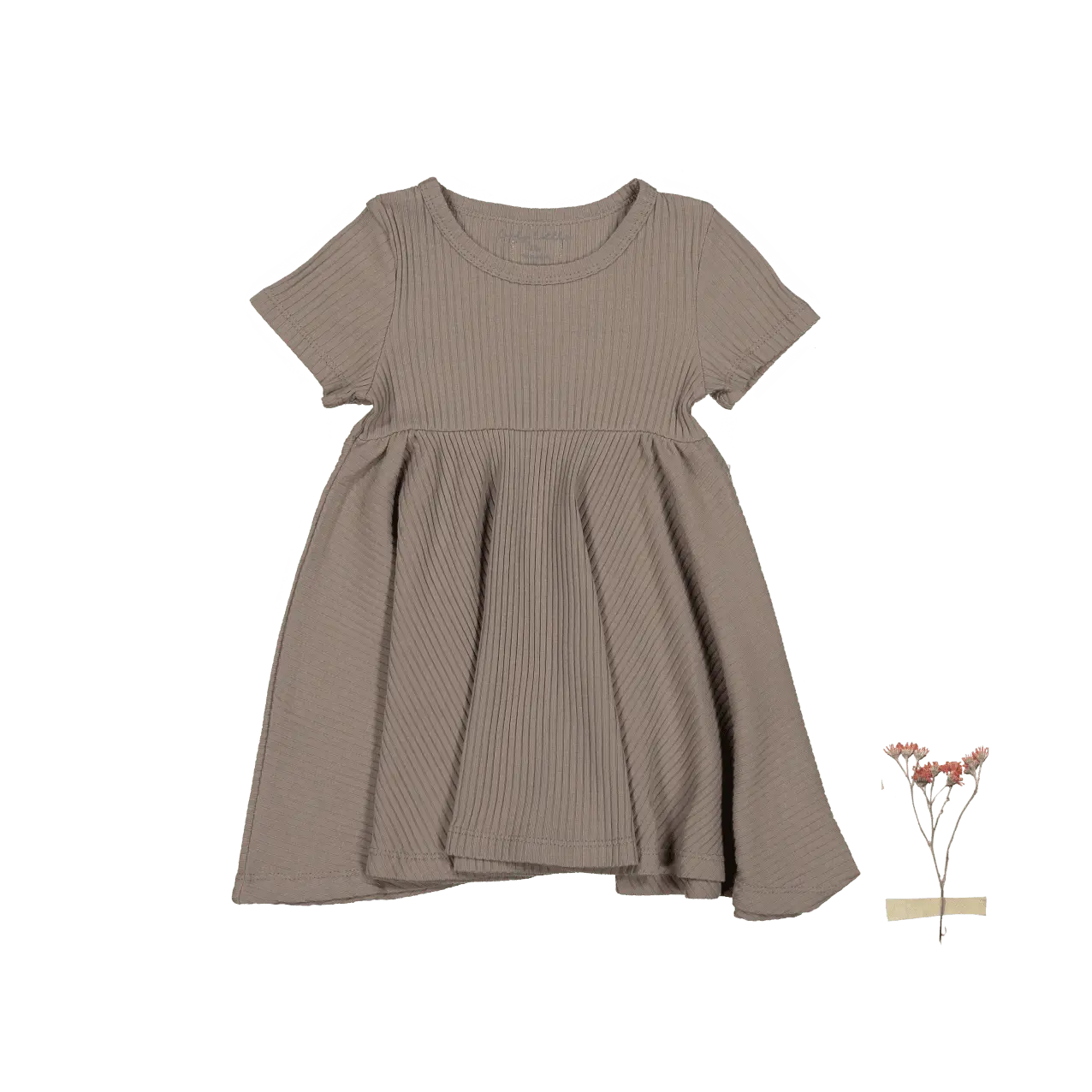 Lovely Littles The Short Sleeve Dress - Taupe - 