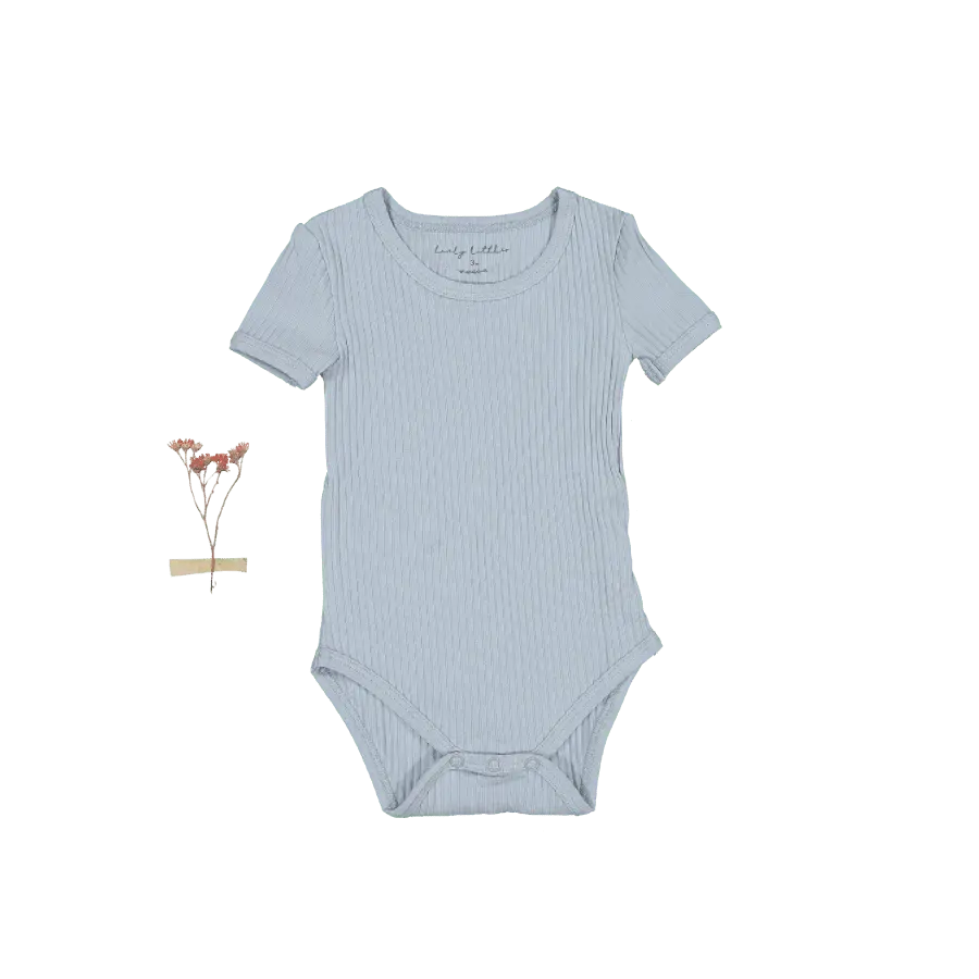 The Short Sleeve Onesie -  Blue - Sleeve, White, Textile, Grey, Baby & Toddler Clothing | Everetts Place