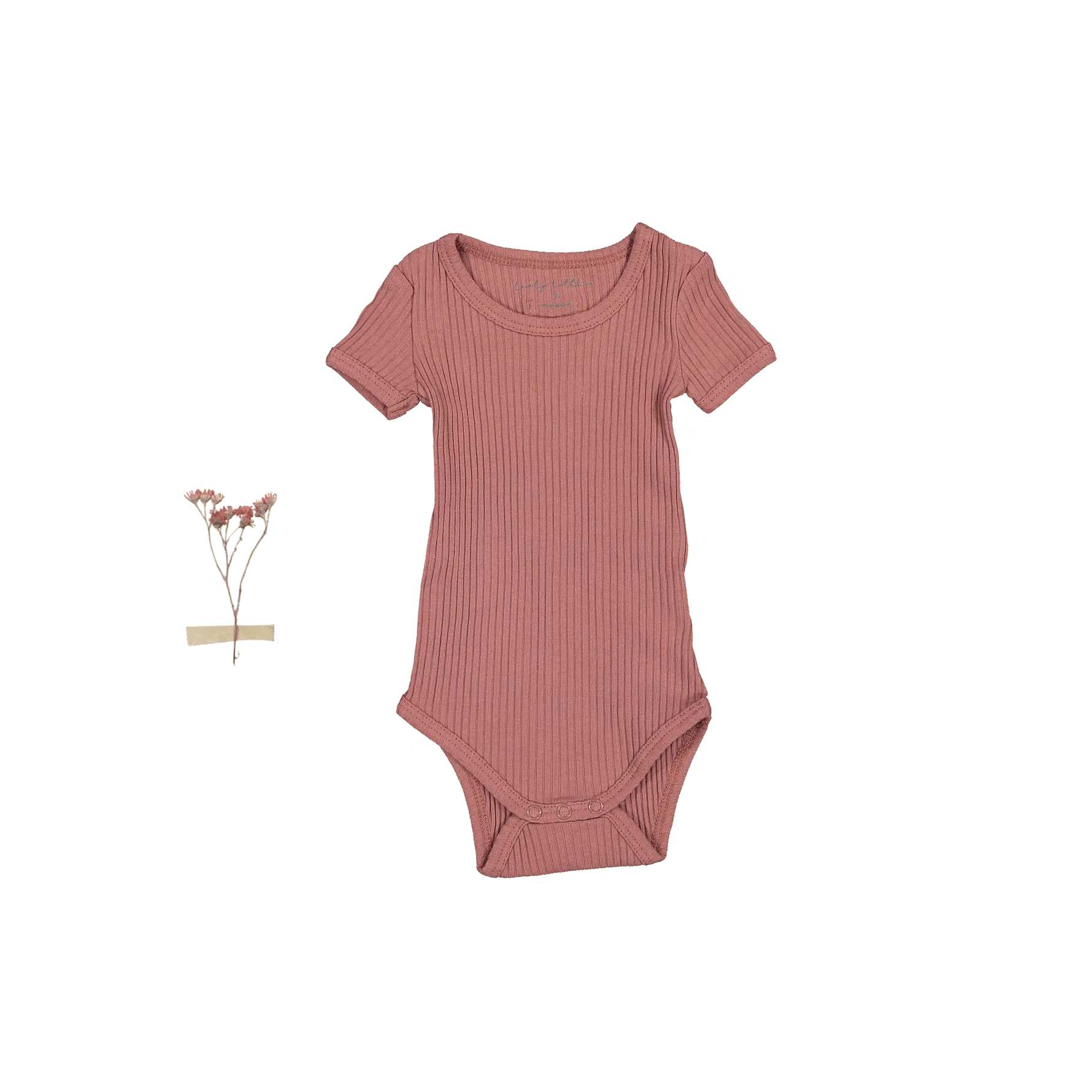 The Short Sleeve Onesie - Rosewood Ribbed - Sleeve, Textile, Baby & Toddler Clothing, Pink, Infant bodysuit | Everetts Place