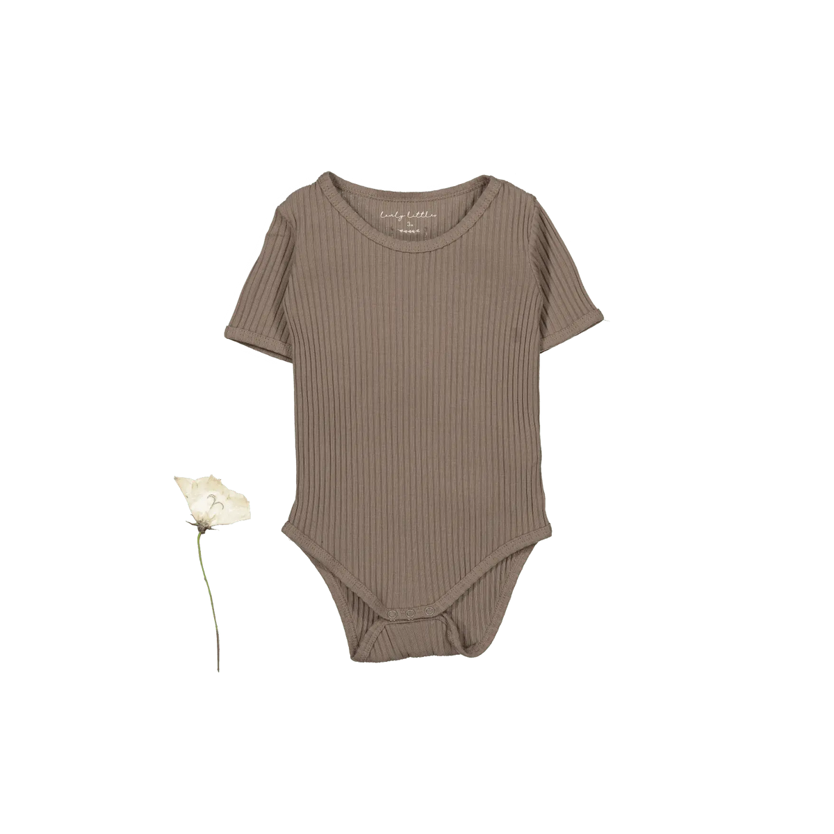The Short Sleeve Onesie - Taupe - Sleeve, Active Shirt, Baby & Toddler Clothing, One-piece garment, Woolen | Everetts Place
