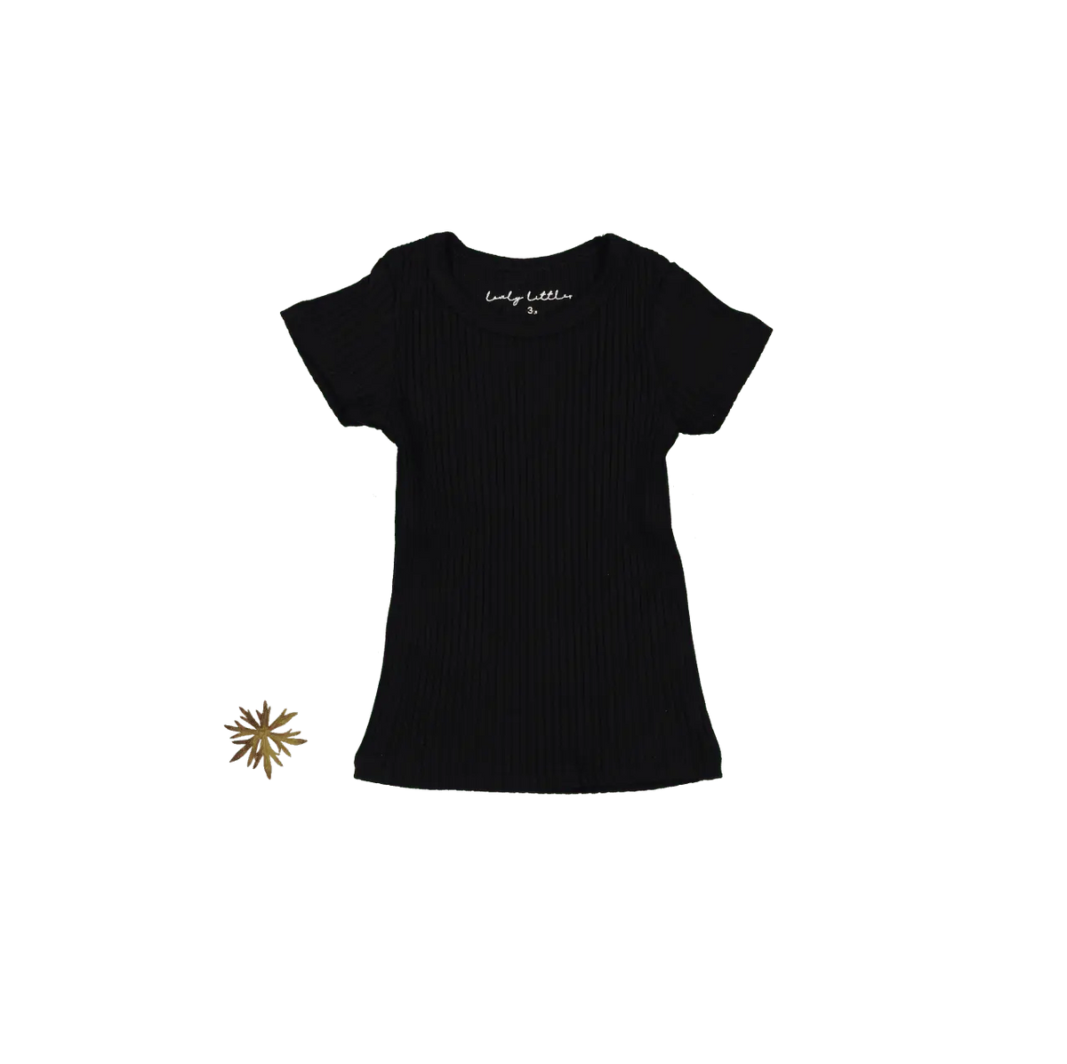 The Short Sleeve Tee - Black Ribbed - Sleeve, Textile, Active Shirt, Black, Grey | Everetts Place