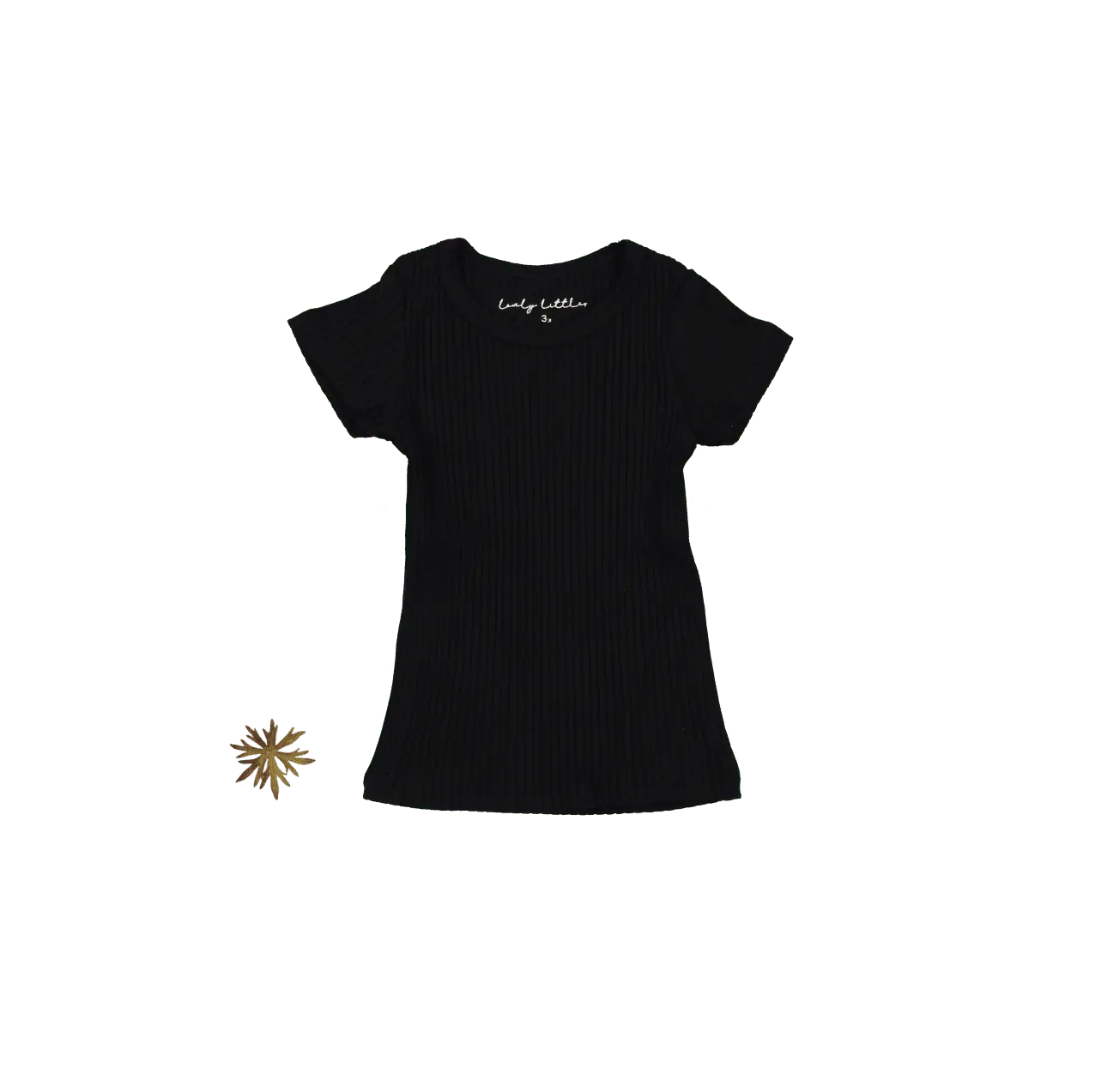 The Short Sleeve Tee - Black Ribbed - Sleeve, Textile, Active Shirt, Black, Grey | Everetts Place