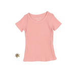 The Short Sleeve Tee - Rose - Sleeve, White, Pink, Textile, Fashion | Everetts Place