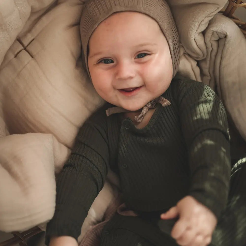 Lovely Littles The Snap Romper - Moss - 