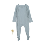 The Snap Romper - Ocean Ribbed - Sleeve, Baby & Toddler Clothing, Textile, Grey, One-piece garment | Everetts Place
