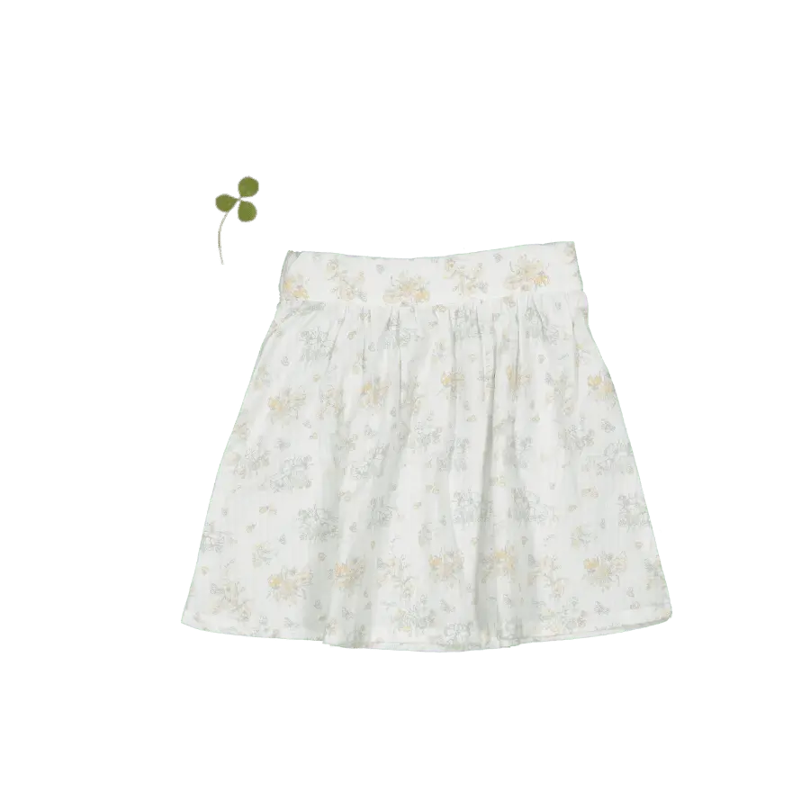 The Woven Skirt - Amelia - White, Textile, A-line, Skort, Pattern | Everetts Place