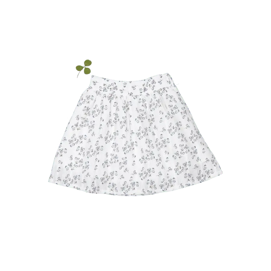 The Woven Skirt - Mintberry - White, Textile, A-line, Skort, Pattern | Everetts Place