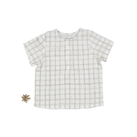 The Woven Tunic - Sketch Grid - Sleeve, White, Active Shirt, Grey, Plaid | Everetts Place
