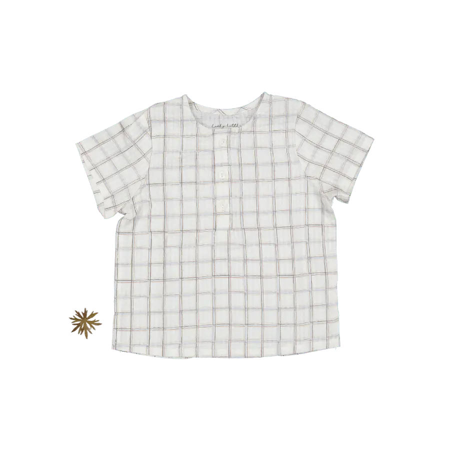 The Woven Tunic - Sketch Grid - Sleeve, White, Active Shirt, Grey, Plaid | Everetts Place