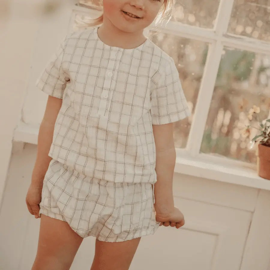 Lovely Littles The Woven Tunic - Sketch Grid - 