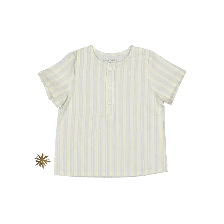 The Woven Tunic - Summer Stripe - Sleeve, Collar, Textile, Button, Active Shirt | Everetts Place