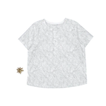 The Woven Tunic - Willa - Sleeve, White, Textile, Active Shirt, Grey | Everetts Place