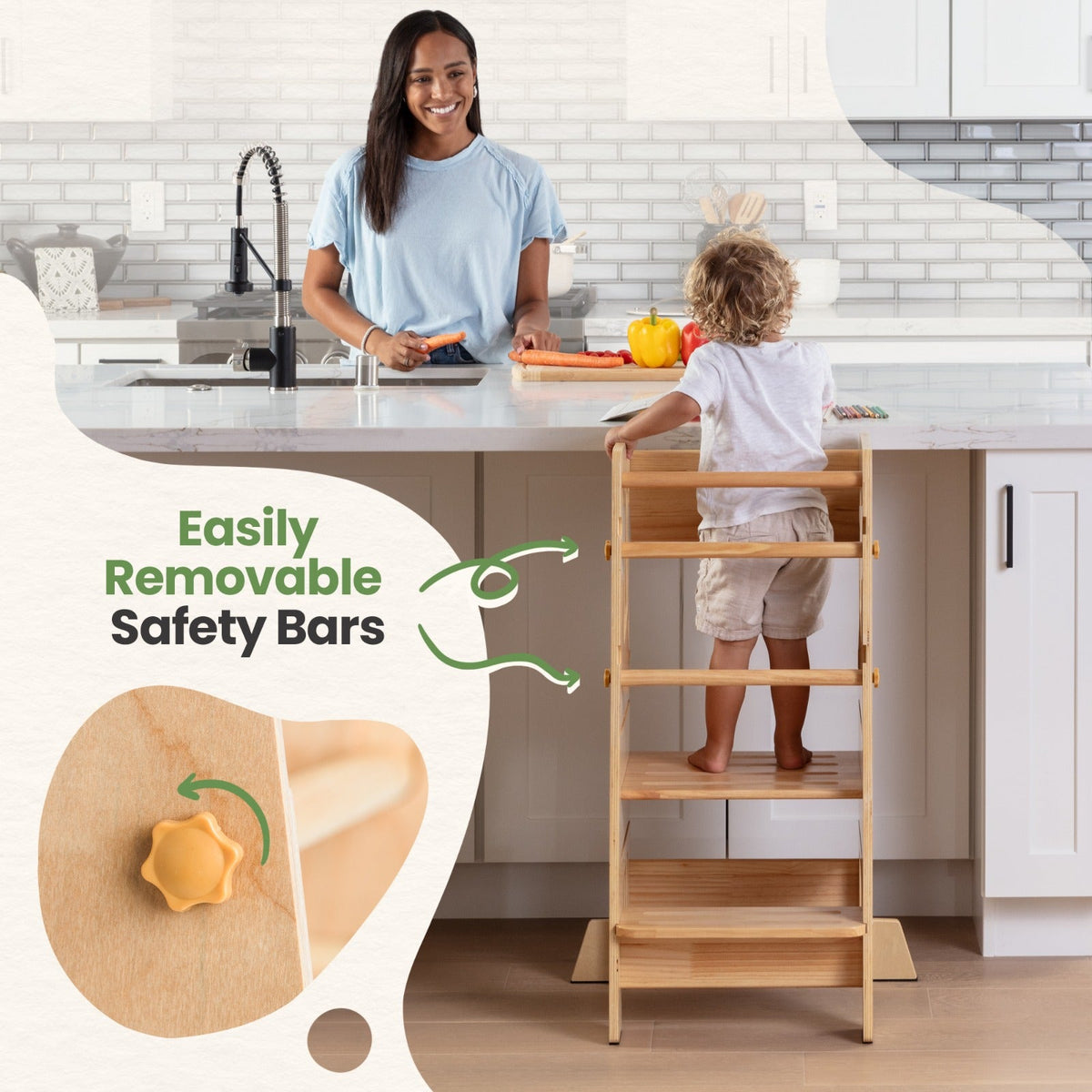 Toddler Tower - Adjustable Kitchen Stool Helper by Ocodile.com