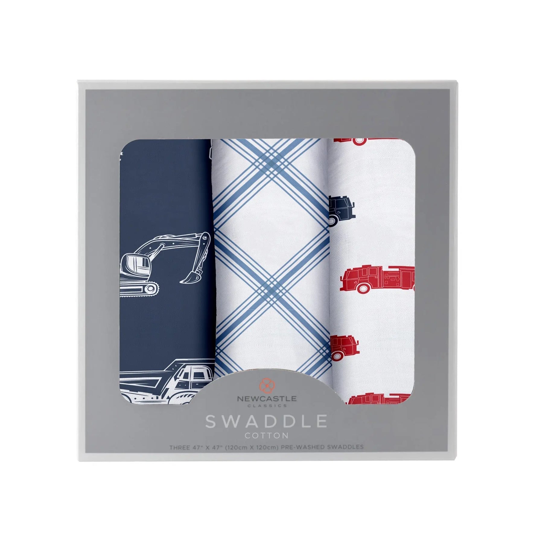 Things That Go Swaddle 3 Pack Newcastle Classics 