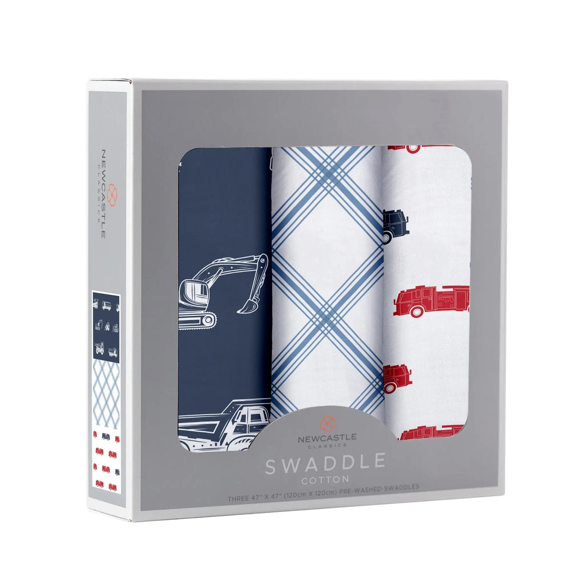 Things That Go Swaddle 3 Pack Newcastle Classics 