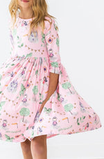 Three Quarter Sleeve Pocket Twirl Dress For Girls Now Mila & Rose ® Everetts Place: Online Boutique