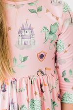 Three Quarter Sleeve Pocket Twirl Dress For Girls Now Mila & Rose ® Everetts Place: Online Boutique