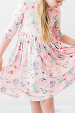 Three Quarter Sleeve Pocket Twirl Dress For Girls Now Mila & Rose ® Everetts Place: Online Boutique