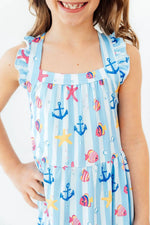Mila & Rose ® Tidepool Treasures Ruffle Cross Back Dress - 