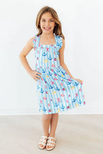 Mila & Rose ® Tidepool Treasures Ruffle Cross Back Dress - 