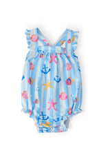 Mila & Rose ® Tidepool Treasures Ruffle Cross Back Romper - 