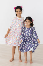 Tied With a Boo Three Quarter Ruffle Twirl Dress Toddlers - Everetts Place Boutique - 