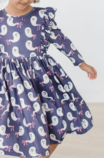 Tied With a Boo Three Quarter Ruffle Twirl Dress Toddlers - Everetts Place Boutique - 