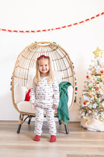 Tied with a Bow Christmas Organic Cotton Lounge Set Little Joy Co. Everetts Place Boutique