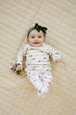 Tied with a Bow Christmas Organic Cotton Lounge Set Little Joy Co. Everetts Place Boutique