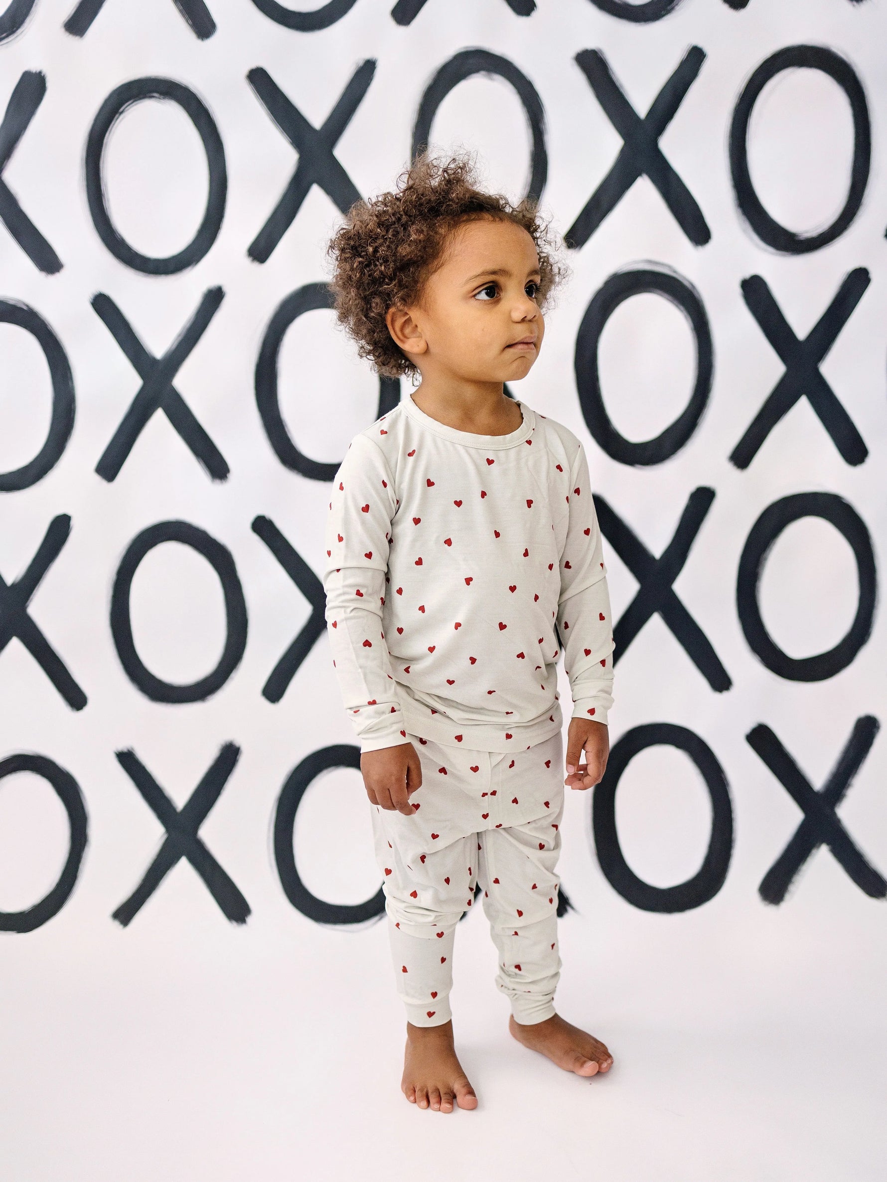 Little Joy Co. Tiny Hearts 2Pc Bamboo Pajamas Set For Kids Soft Sleepwear - Apparel & Accessories > Clothing > Sleepwear & Loungewear > Pajamas