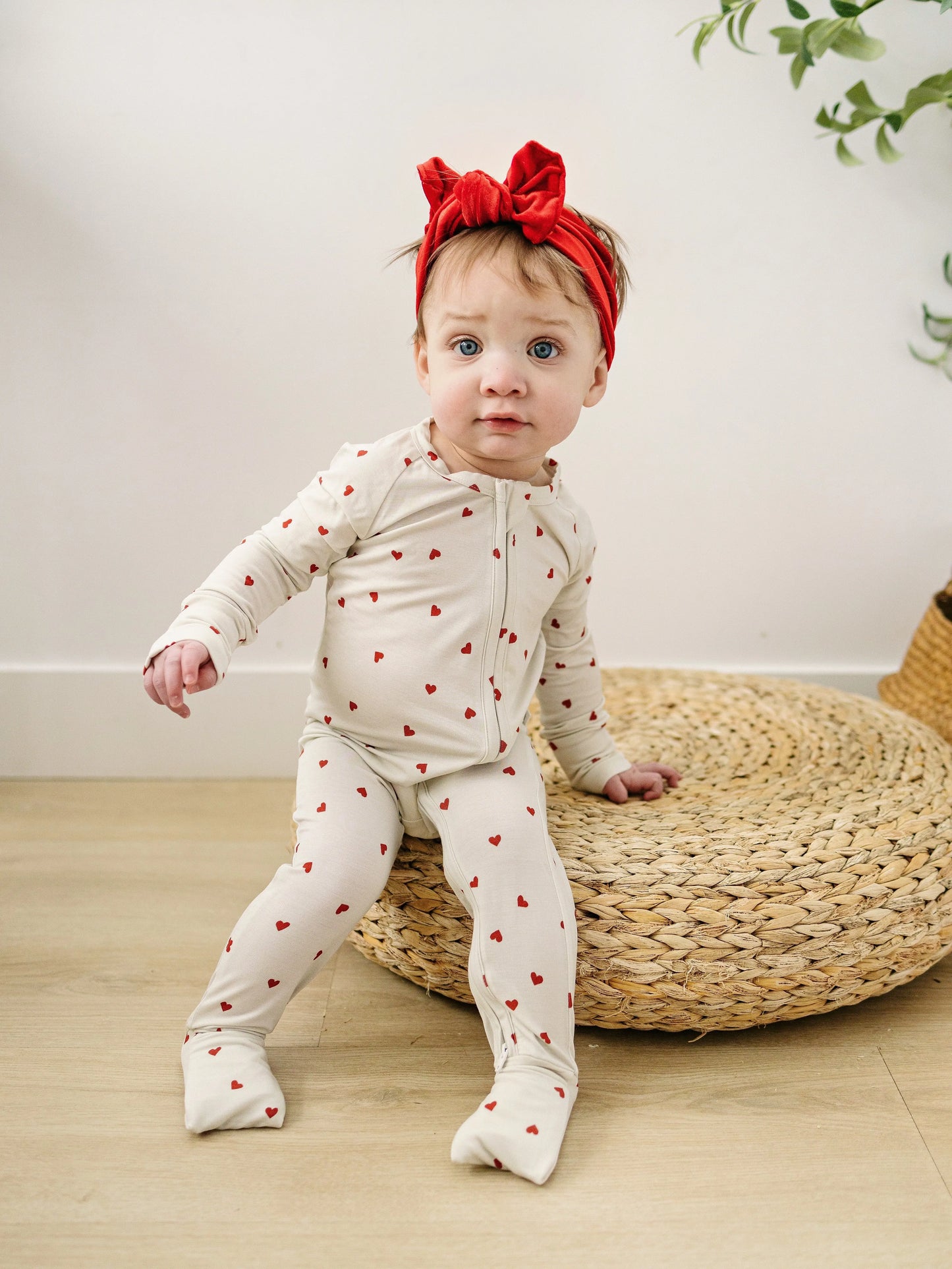 Tiny Hearts Bamboo Zippy Pajamas For Babies 0 To 12 Months Little Joy Co. Everetts Place: Online Boutique