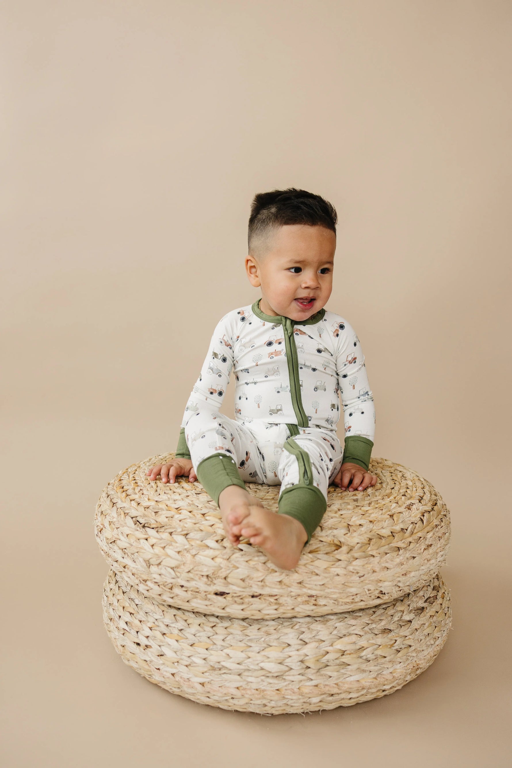 Little Joy Co. Tiny Tractors Bamboo Zippy Pajamas For Babies And Toddlers - Apparel & Accessories > Clothing > Baby & Toddler Clothing > Baby & Toddler Sleepwear