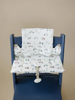 Tiny Tractors Cushion for the Stokke Tripp Trapp Highchair Little Joy Co. Everetts Place Boutique