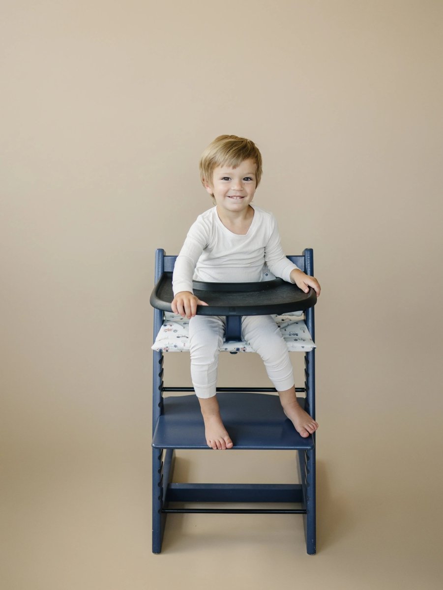 Tiny Tractors Cushion for the Stokke Tripp Trapp Highchair Little Joy Co. Everetts Place Boutique