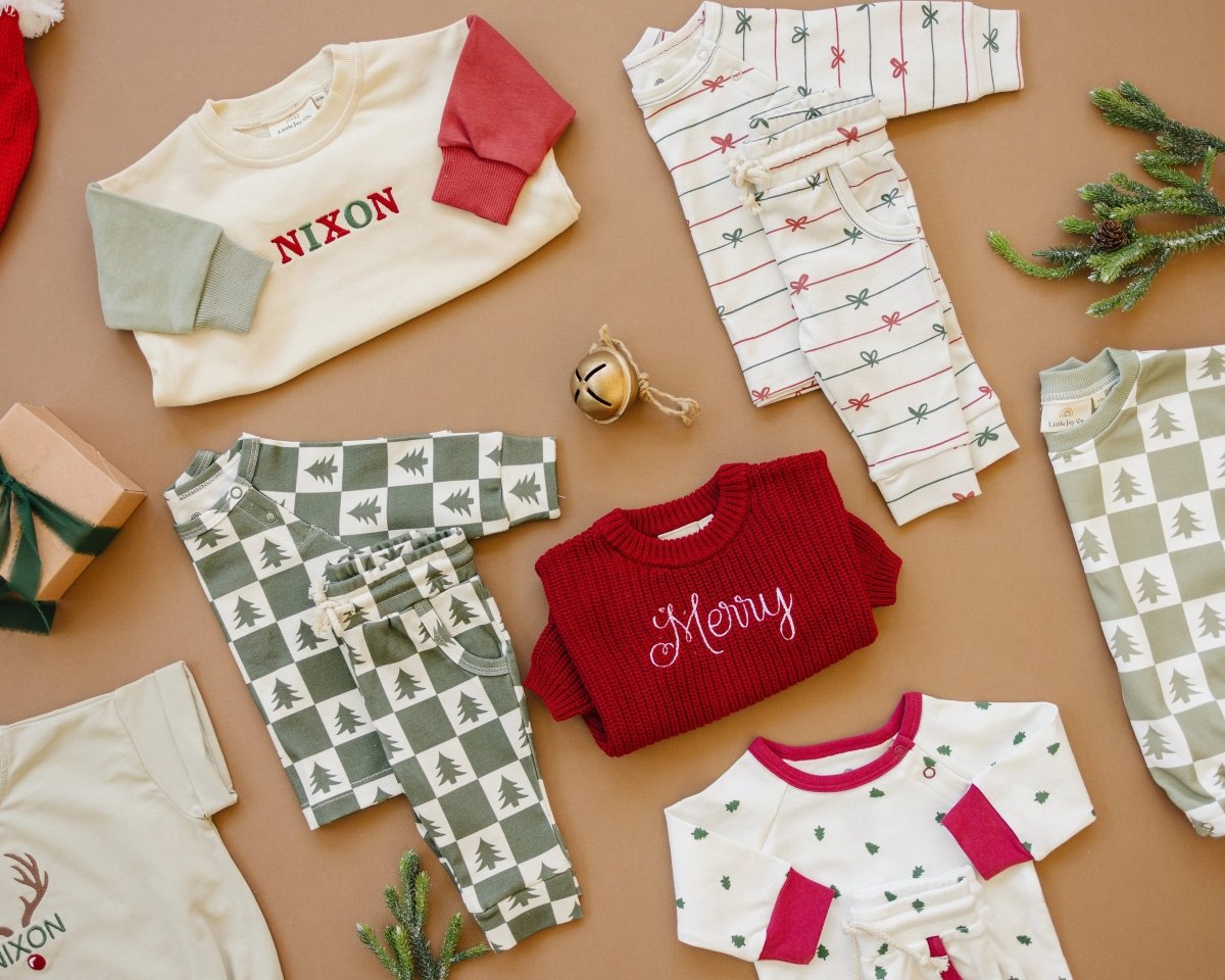 Tiny Trees Christmas Organic Cotton Lounge Set Little Joy Co. Everetts Place Boutique