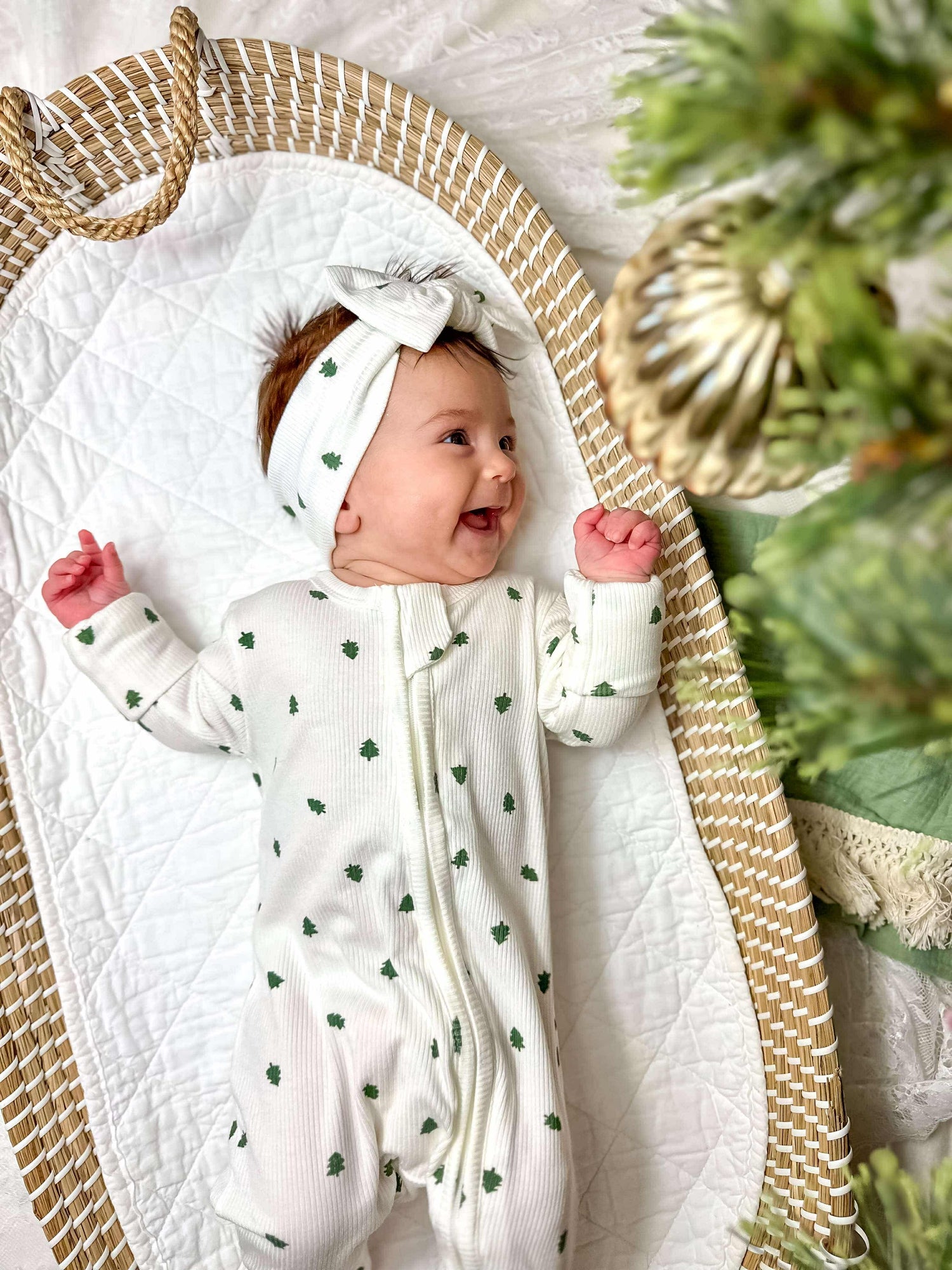 Little Joy Co. Tiny Trees Ribbed Bamboo Zippy Romper for Babies Everywhere - Apparel & Accessories > Clothing > Baby & Toddler Clothing > Baby & Toddler Sleepwear