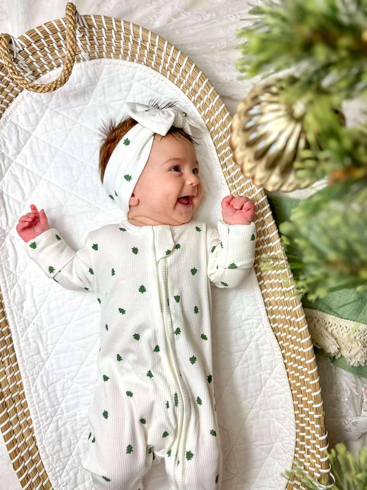 Tiny Trees Ribbed Bamboo Zippy Romper for Babies Everywhere Little Joy Co. Everetts Place: Online Boutique