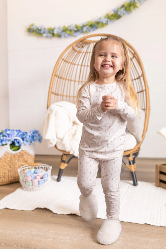Tiny Tulips Bamboo Pajamas 2Pc Comfort Sleepwear Set Little Joy Co. Everetts Place: Online Boutique